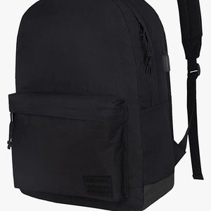 Black charging port large backpack